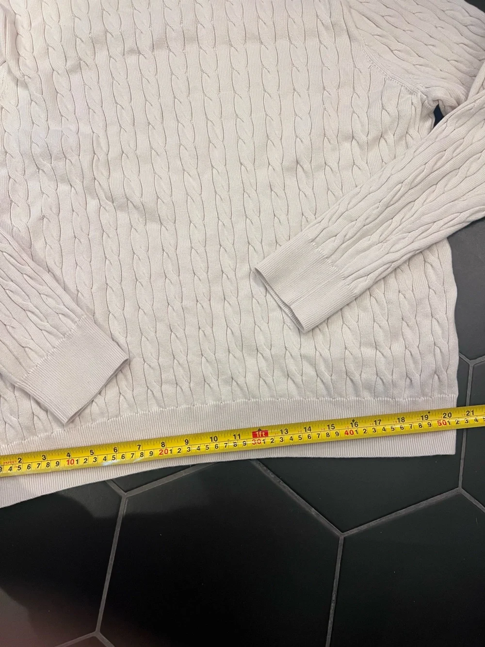 J. Crew Men's Cable Knit Crewneck Sweater - Cream Equestrian Collegiate Vibes
